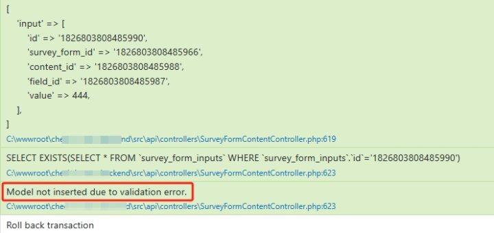 在 Yii2 中报错：Model not inserted due to validation error.